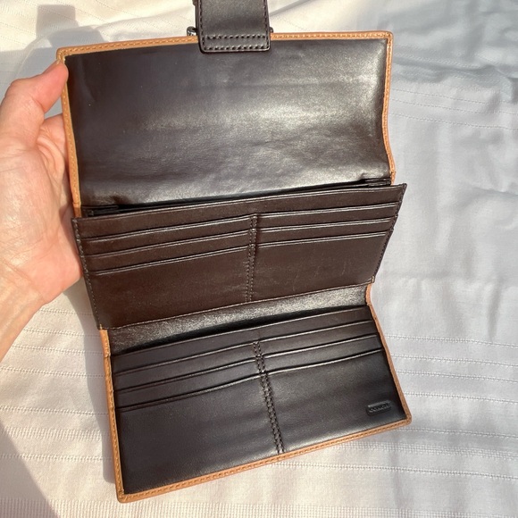 Vintage Coach Camel Leather Soho Buckle Slim Envelope Wallet - Picture 12 of 14